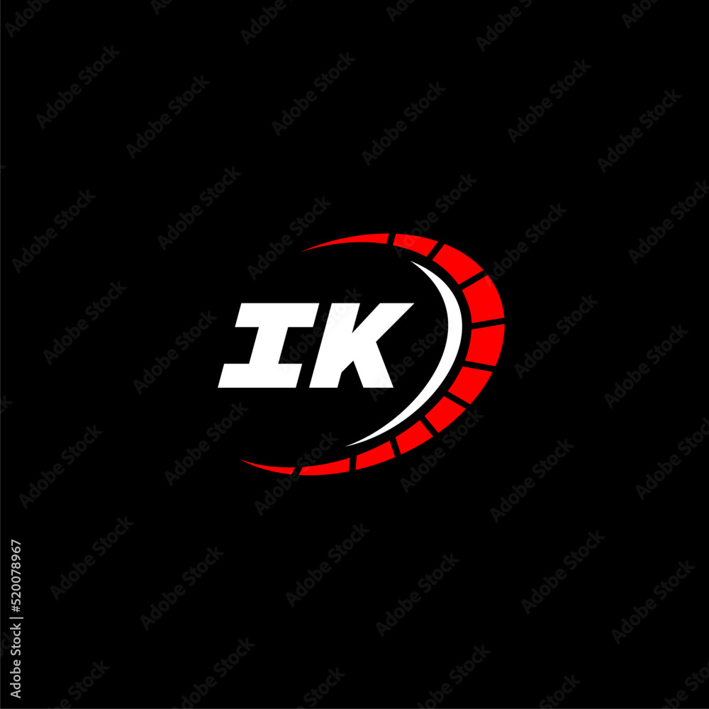 IK initial monogram for automotive logo with speed image design vector