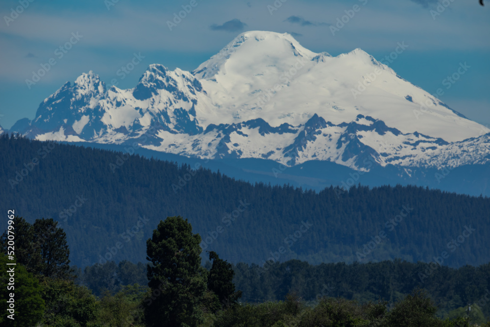 Snow-capped Mt. Baker Rises Above the Skagit Valley in Washington State