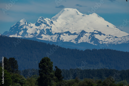 Snow-capped Mt. Baker Rises Above the Skagit Valley in Washington State