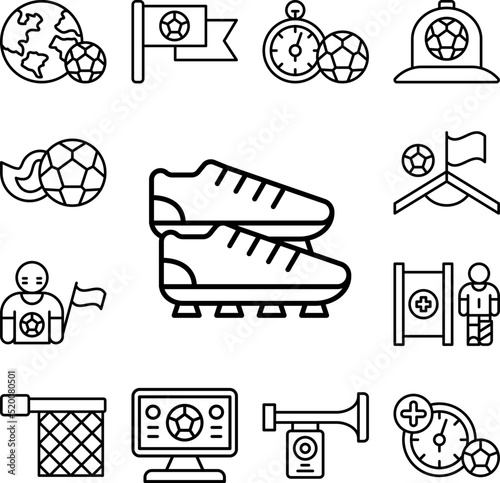 Cleats, football icon in a collection with other items