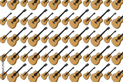 pattern design with guitar illustration theme