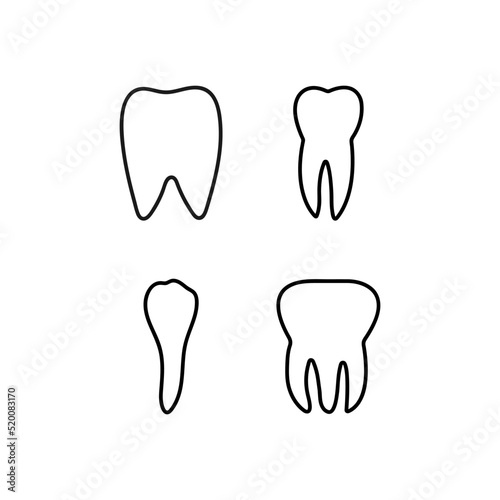Teeth line icons. Medical tooth symbol illustration. Vector illustration.