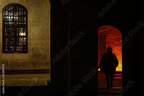 silhouette and people photo at night