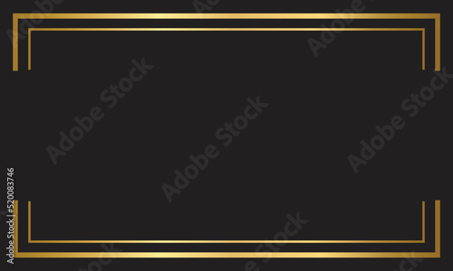 Black luxury banner. Golden text on black square label frame.  background. Vector illustration.