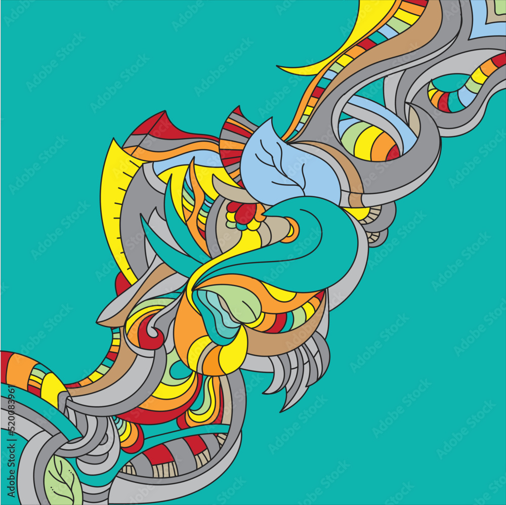 colorful art floral vector illustration background
