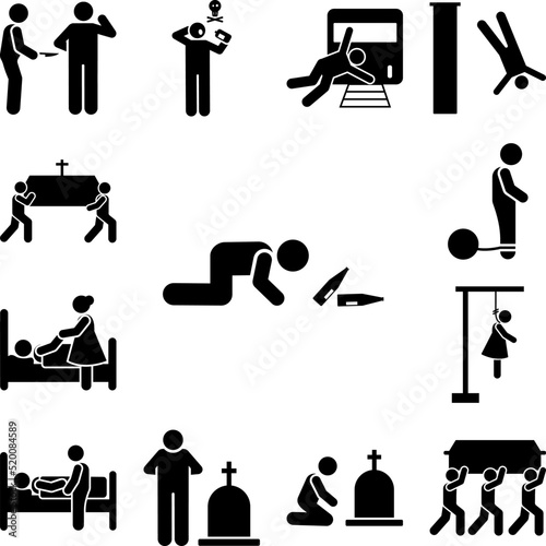 Alcohol drinking body pressure icon in a collection with other items