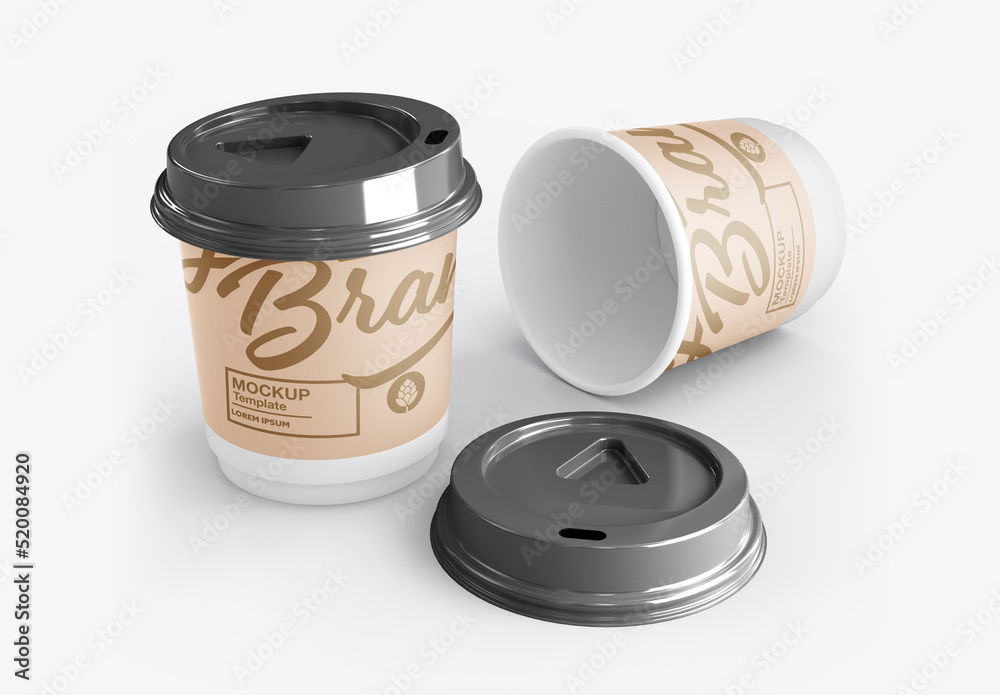 Paper Cup with Coffee Mockup Stock Template | Adobe Stock