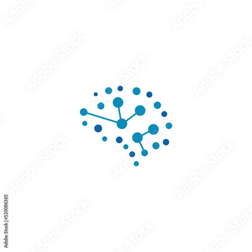 nerve cell logo or neuron logo with vector template