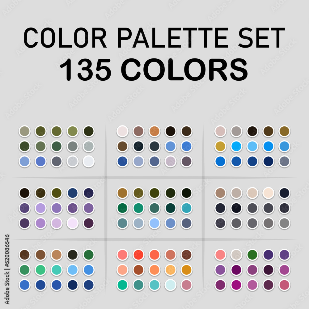 Vecteur Stock Big colors set. Color palette. Beautiful color combinations.  Vector | Adobe Stock