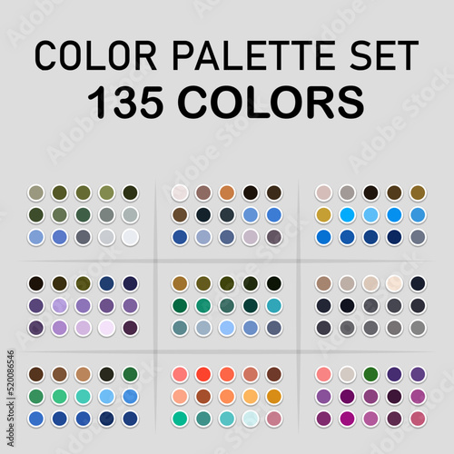 Obraz na płótnie Big colors set. Color palette. Beautiful color combinations. Vector w salonie