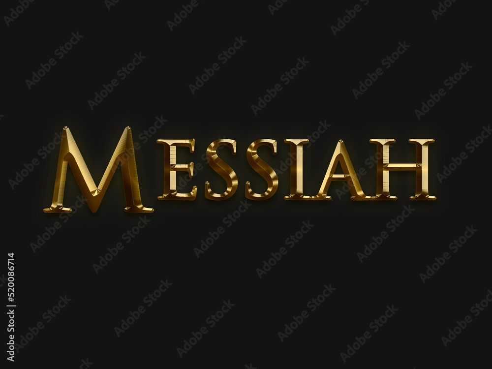 Messiah - black background with gold serif lettering for Christmas, Easter, or religious holidays