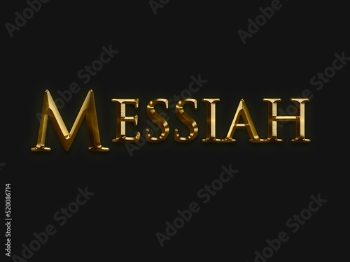 Messiah - black background with gold serif lettering for Christmas, Easter, or religious holidays