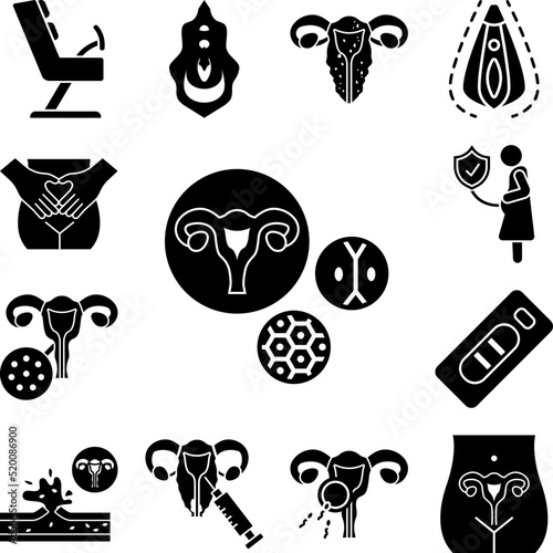 Uterine, division, molecules icon in a collection with other items