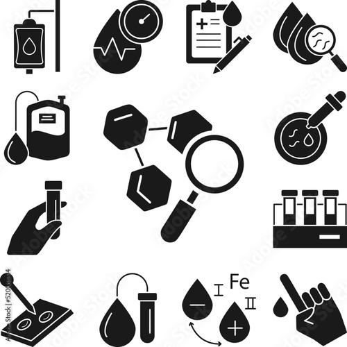 Search, test icon in a collection with other items