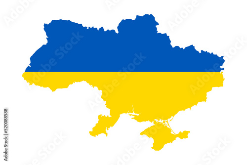 Silhouette of Ukraine country map. Highly detailed editable map of Ukraine territory borders with Crimea. Political or geographical design element vector illustration on white background