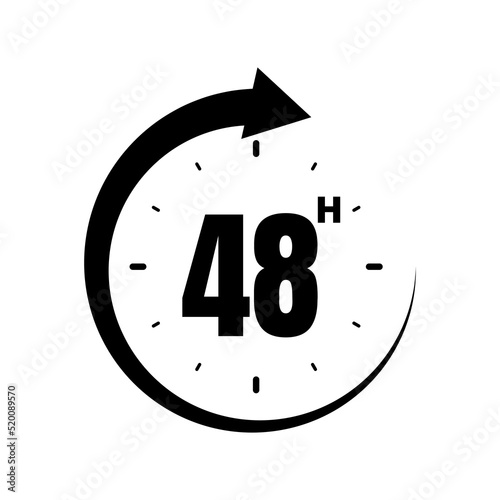 48 hours, icon symbol black, time, o'clock Forty-eight  photo