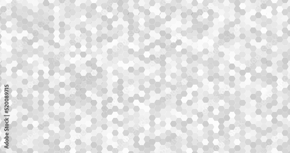 Grid from different hexagons from white to gray in different shades