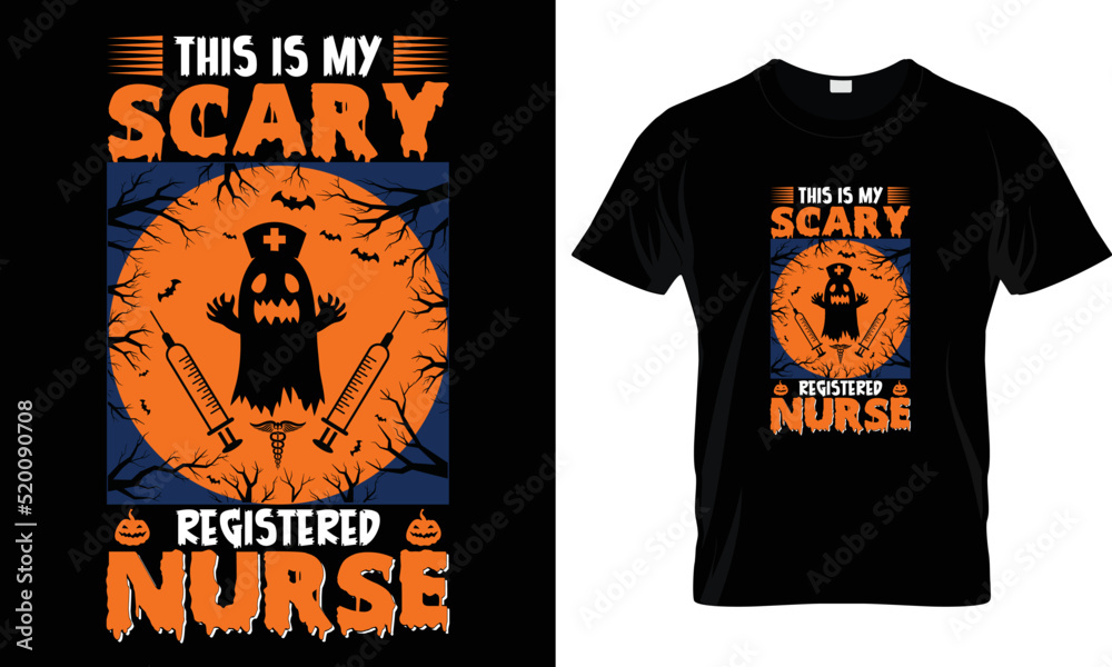 This is my scary registered nurse t-shirt design graphic.