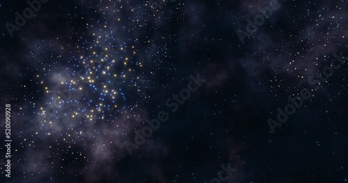 Nebula background. Galaxy in the universe. 3d rendering. 