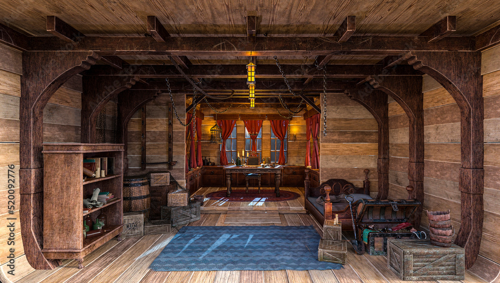 Naklejka premium captain quarter background full view