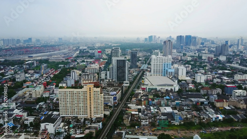 Top View of Skyscrapers in a Big City. Cityscape of City in asia Thailand. Top view of modern city in Thailand