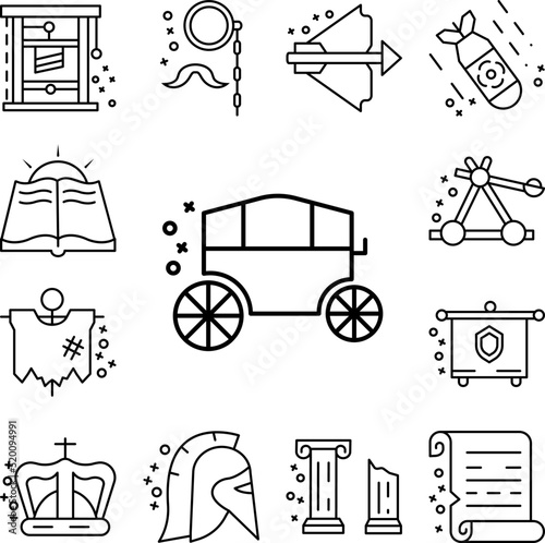 Car cultures history icon in a collection with other items