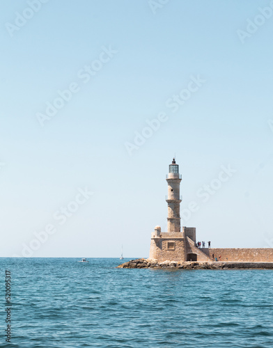 lighthouse of Chania closeup shot