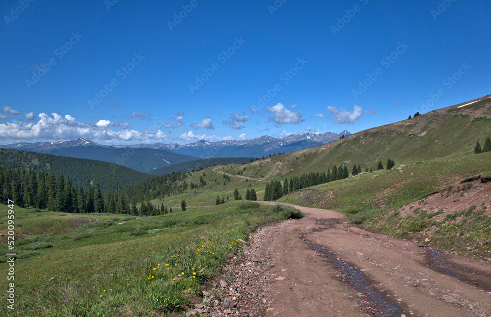 View of Colorado Rocky Mountains on a ATV outing