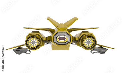 Fototapeta Naklejka Na Ścianę i Meble -  super sonic space ship in white background rear view