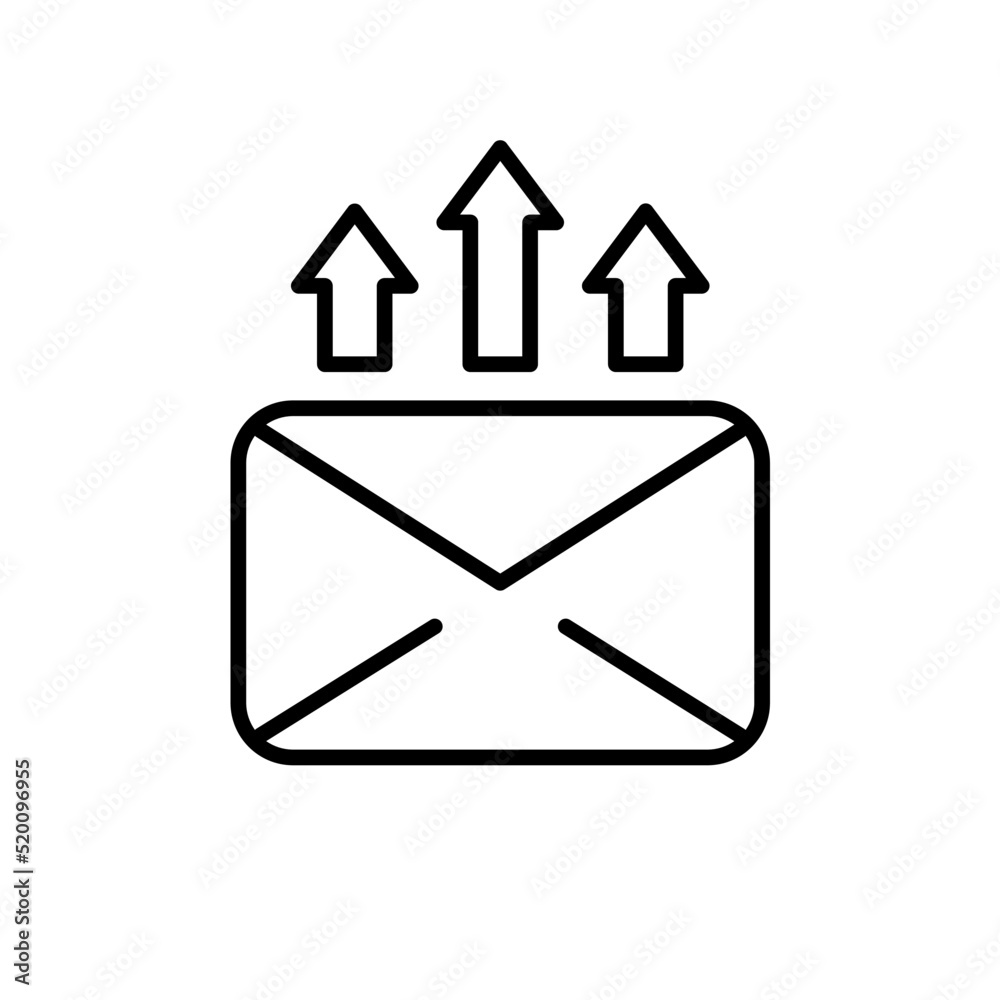 email send, envelope with arrow up icon vector email send, envelope with arrow up icon vector