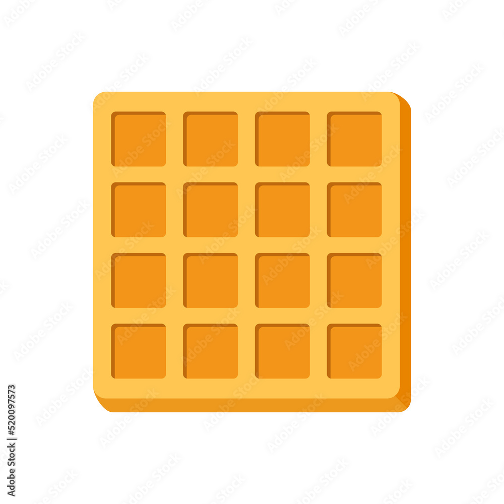 Waffle vector. Square waffle. Soft Belgian waffles. Realistic style. Dessert template. Vector illustration.