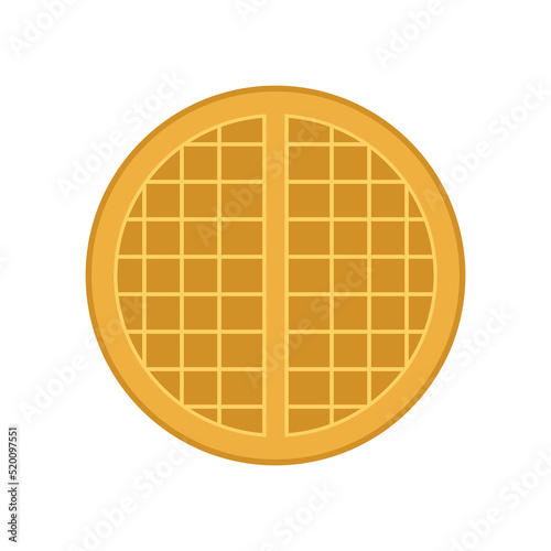 Waffle vector. round waffle. Soft Belgian waffles. Realistic style. Dessert template. Vector illustration.