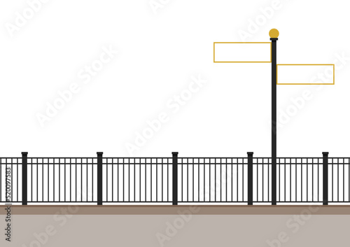 Railing vector. railing on white background. wallpaper. free space for text. copy space. road signs.