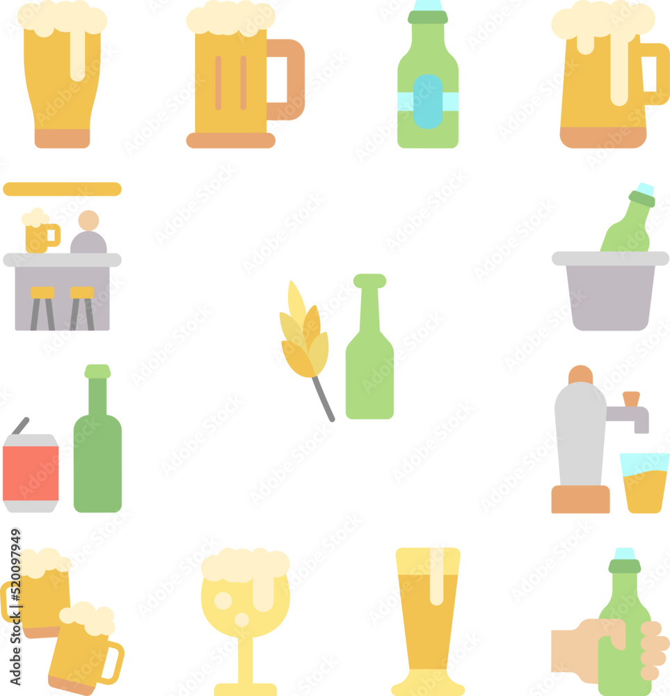 Spike, beer bottle icon in a collection with other items