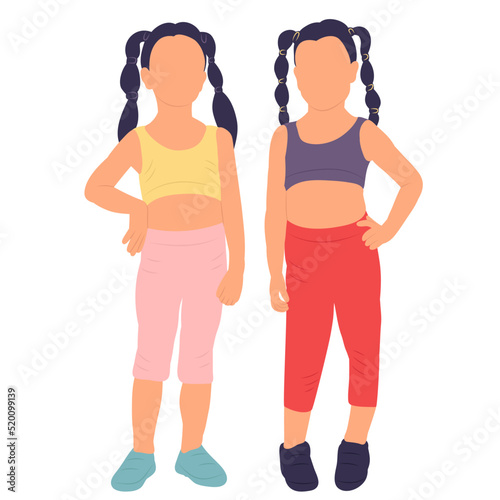 kids in flat style, isolated, vector