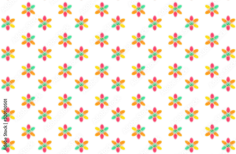 floral pattern with the pastel tones fruit jelly