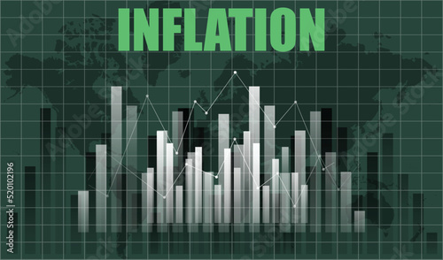 Inflation background worldwide. Graph showing increase in inflation Worldwide background concept, Data analyzing in foreign market