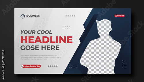 Creative YouTube video thumbnail or social media web banner and corporate YouTube thumbnail design template	