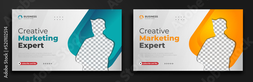 Creative YouTube video thumbnail or social media web banner and corporate YouTube thumbnail design template	