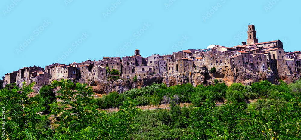 panorama of the village of Pitigliano Grosseto tuscany Italy