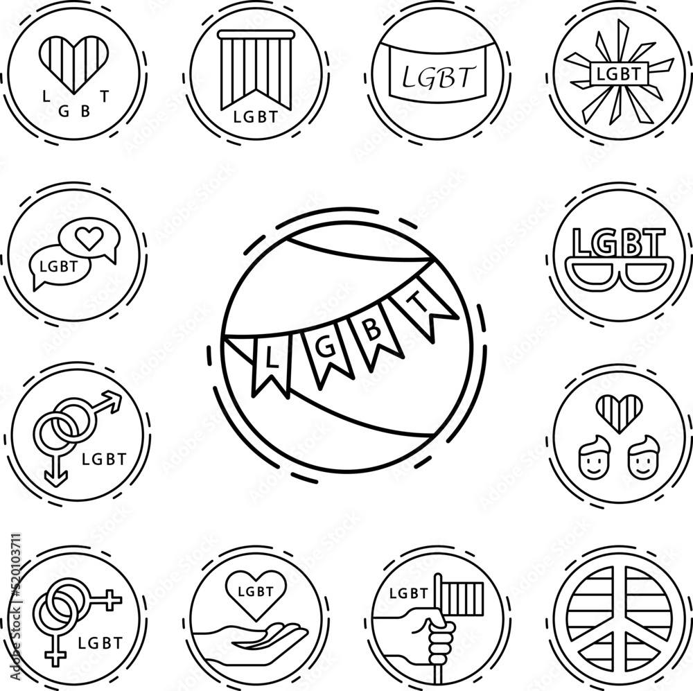 Garlands, lgbt icon in a collection with other items Garlands, lgbt icon in a collection with other items