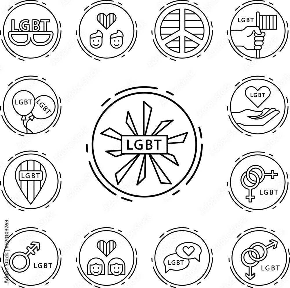 Decoration, lgbt icon in a collection with other items Decoration, lgbt icon in a collection with other items