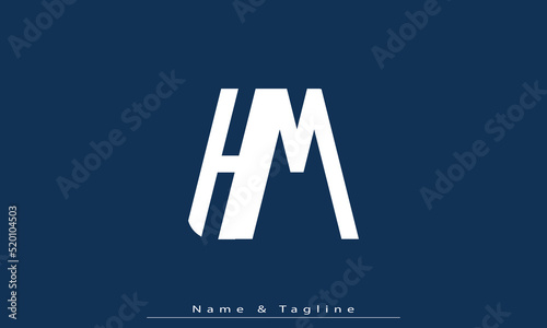 Alphabet letters Initials Monogram logo HM , MH