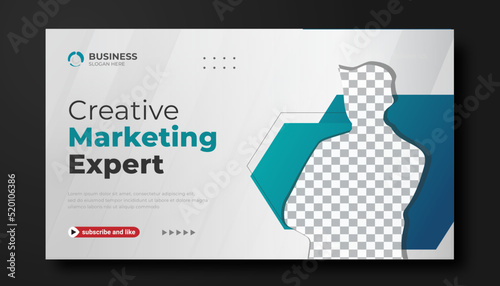 Creative business YouTube video thumbnail or social media web banner and corporate YouTube thumbnail design template 