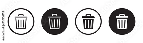 Trash bin icon. trash can symbol. bin signs, vector illustration.	