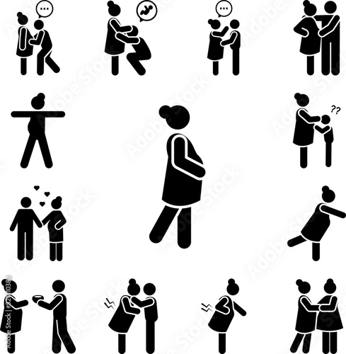 Maternal, pregnant, embryo, mother icon in a collection with other items