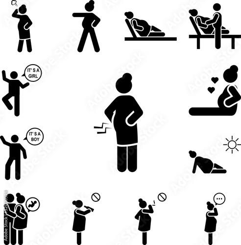 Pain, mother, maternal, baby icon in a collection with other items