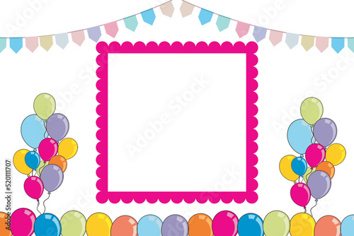 Happy birthday. Vector illustration of birthday photo frame. Birthday frames. Perfect for birthdays, celebrations, inauguration and other occasions