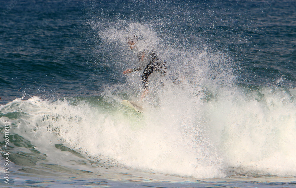 Surfing on high waves in the Mediterranean. Surfing on high waves in the Mediterranean.