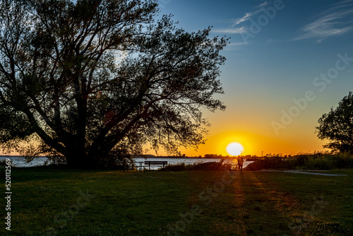 Εκτύπωση καμβά Beautiful sunset on lake erie bay at Rondeau provincial park in southwestern Ont
